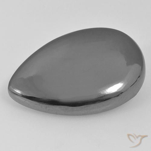 28.79ct Naturale Grigio medio Ematite, Forma a pera, Opaco