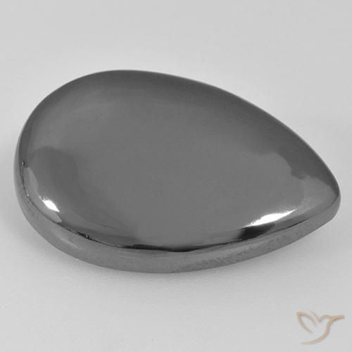 Ematite Grigio medio naturale da 28.79 ct, Forma a pera, Opaco