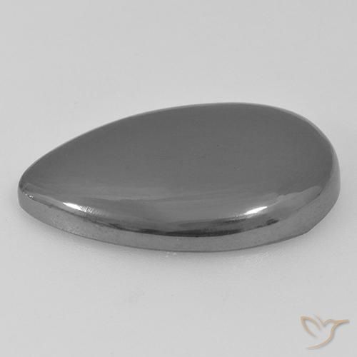Ematite Grigio medio naturale da 28.79 ct, Forma a pera, Opaco