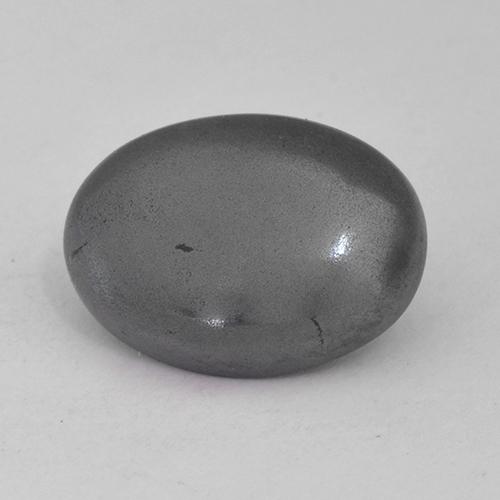 Ematite Grigio argento naturale da 6.30 ct, Taglio ovale, Opaco