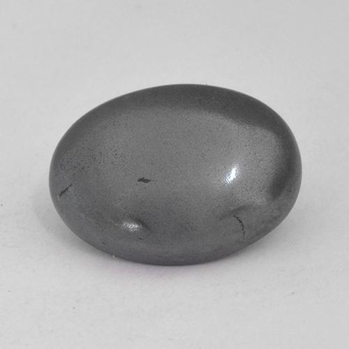 Ematite Grigio argento naturale da 6.30 ct, Taglio ovale, Opaco