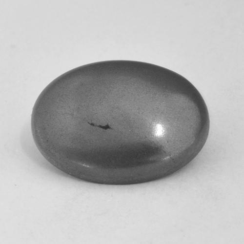 Ematite naturale grigio da 5,54 ct, taglio ovale, opaco