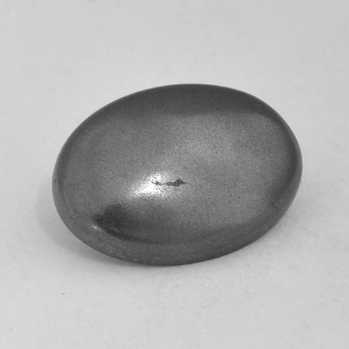 Ematite naturale grigio da 5,54 ct, taglio ovale, opaco