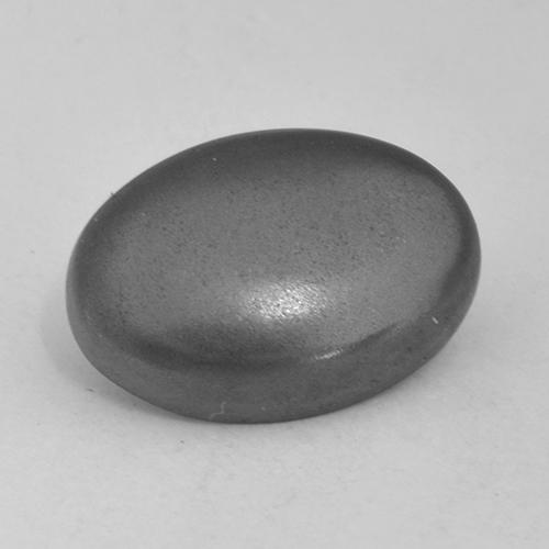 Ematite Grigio argento naturale da 6.39 ct, Taglio ovale, Opaco