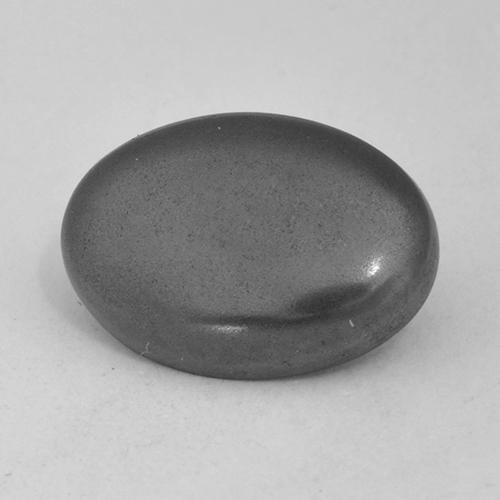 Ematite Grigio argento naturale da 6.39 ct, Taglio ovale, Opaco