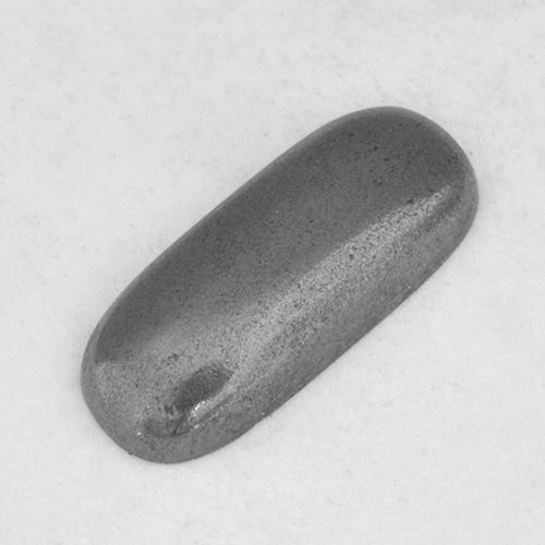 Ematite naturale grigio da 0,96 ct, taglio a cuscino, opaco