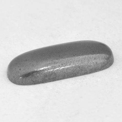 Ematite naturale grigio da 0,96 ct, taglio a cuscino, opaco