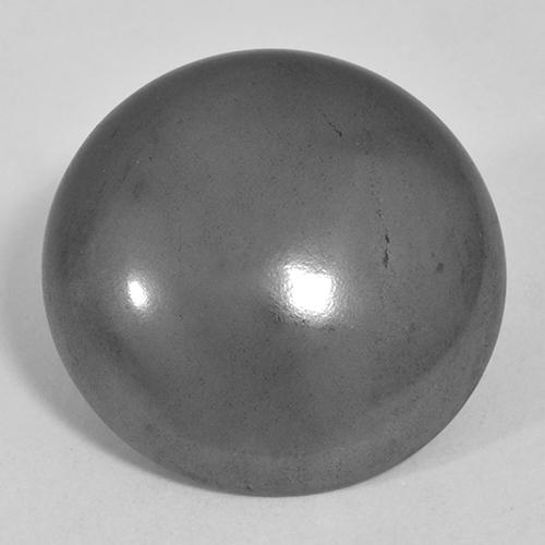 Ematite naturale grigio da 24,48 ct, taglio rotondo, opaco