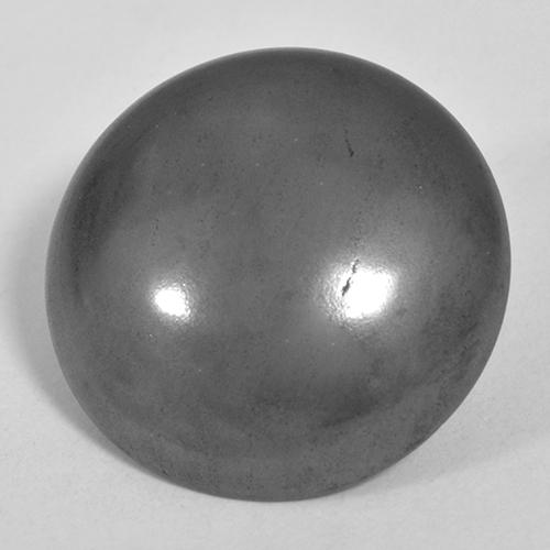 Ematite naturale grigio da 24,48 ct, taglio rotondo, opaco