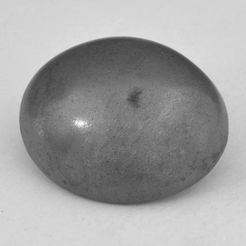 Ematite Grigio argento naturale da 6.60 ct, Taglio ovale, Opaco