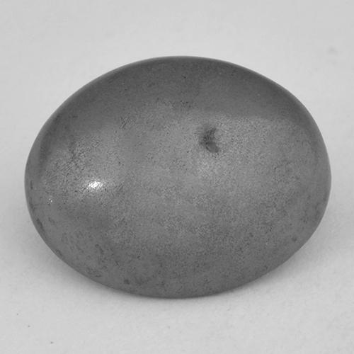 Ematite Grigio argento naturale da 6.60 ct, Taglio ovale, Opaco