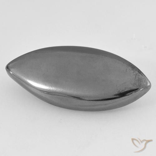 Ematite Grigio argento naturale da 12.52 ct, Taglio marquise, Opaco