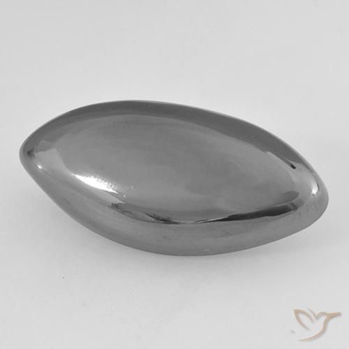 Ematite Grigio argento naturale da 19.72 ct, Taglio marquise, Opaco