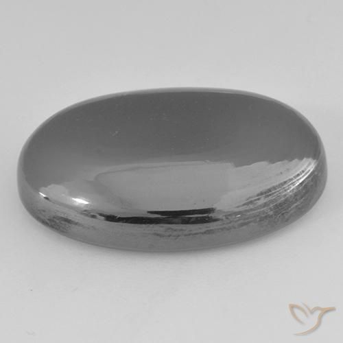 Ematite Grigio argento naturale da 36.25 ct, Ovale, Opaco