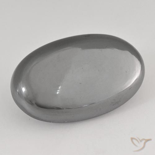 31.84ct Naturale Grigio medio Ematite, Ovale, Opaco