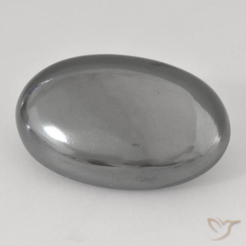 Ematite Grigio medio naturale da 31.84 ct, Ovale, Opaco