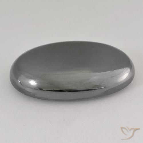 Ematite Grigio medio naturale da 31.84 ct, Ovale, Opaco