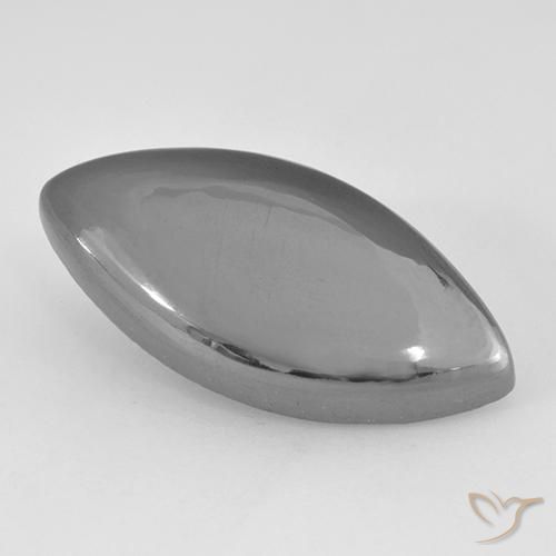 Ematite Grigio argento naturale da 18.77 ct, Taglio marquise, Opaco