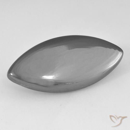 Ematite Grigio argento naturale da 16.63 ct, Taglio marquise, Opaco