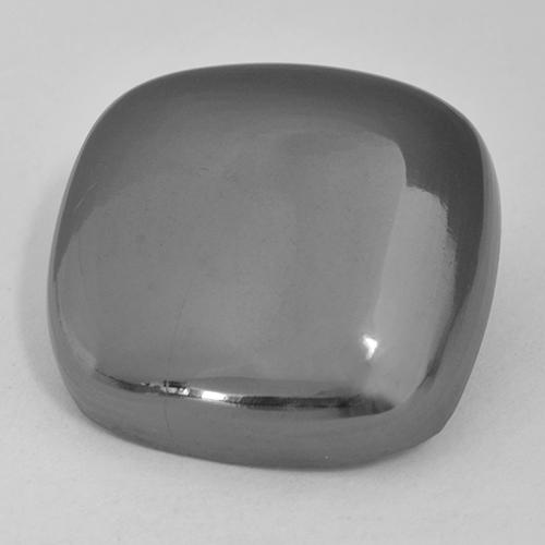 Ematite naturale grigio da 31,70 ct, taglio a cuscino, opaco