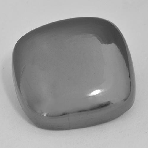 Ematite naturale grigio da 31,70 ct, taglio a cuscino, opaco