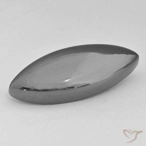 30.10ct Naturale Grigio medio Ematite, Taglio marquise, Opaco