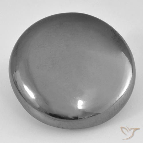 Ematite Grigio argento naturale da 39.54 ct, Rotondo, Opaco