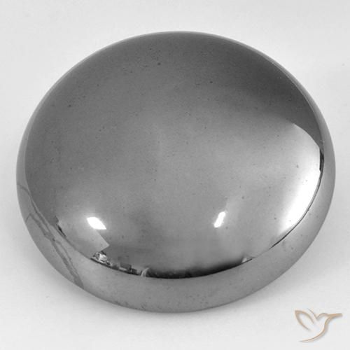 Ematite Grigio medio naturale da 40.70 ct, Rotondo, Opaco