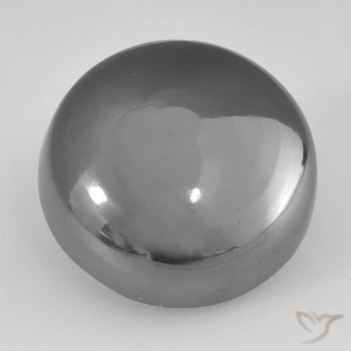 Ematite Grigio medio naturale da 21.27 ct, Taglio rotondo, Opaco
