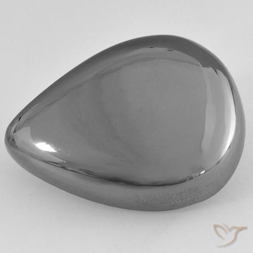37.08ct Naturale Grigio medio Ematite, Forma a pera, Opaco