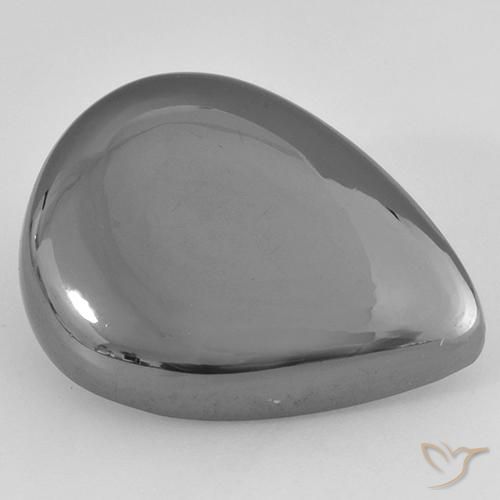 Ematite Grigio medio naturale da 37.08 ct, Forma a pera, Opaco