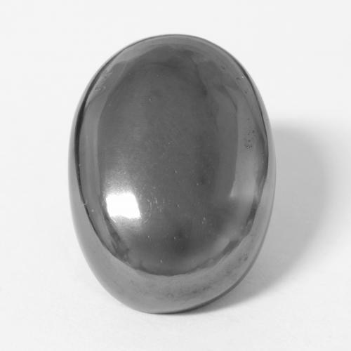 Ematite naturale grigio da 27,53 ct, taglio ovale, opaco