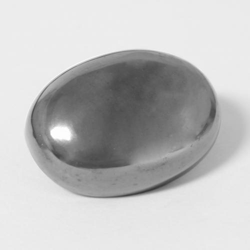 Ematite naturale grigio da 27,53 ct, taglio ovale, opaco