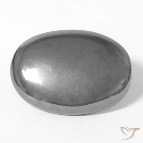 Ematite Grigio medio naturale da 30.46 ct, Ovale, Opaco