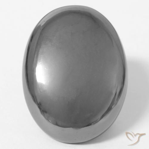 38.27ct Naturale Grigio argento Ematite, Ovale, Opaco