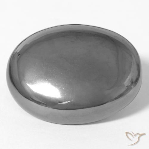 Ematite Grigio argento naturale da 38.27 ct, Ovale, Opaco