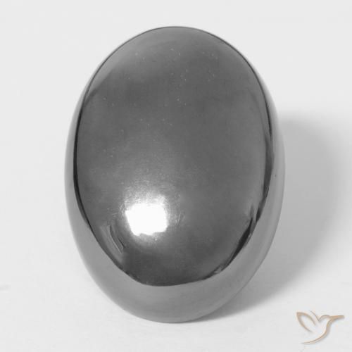 28.61ct Naturale Grigio argento Ematite, Ovale, Opaco