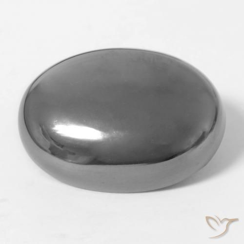 Ematite Grigio argento naturale da 28.61 ct, Ovale, Opaco