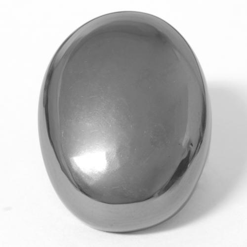 Ematite naturale grigio da 35,89 ct, taglio ovale, opaco