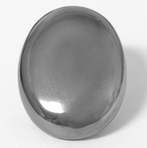 Ematite naturale grigio da 39,16 ct, taglio ovale, opaco