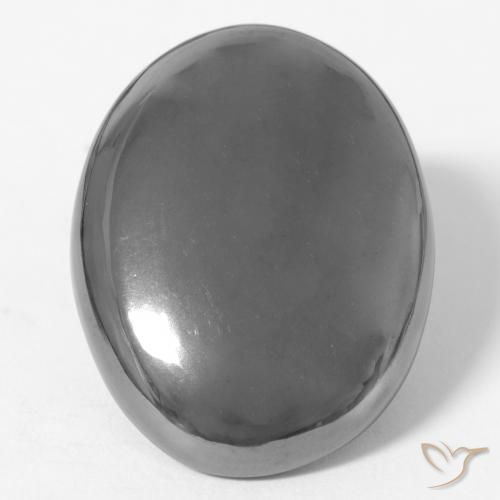 35.42ct Naturale Grigio medio Ematite, Ovale, Opaco