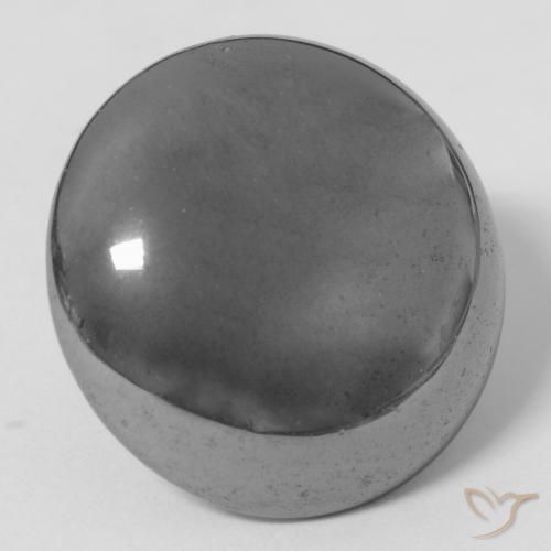 Ematite Grigio argento naturale da 38.34 ct, Rotondo, Opaco