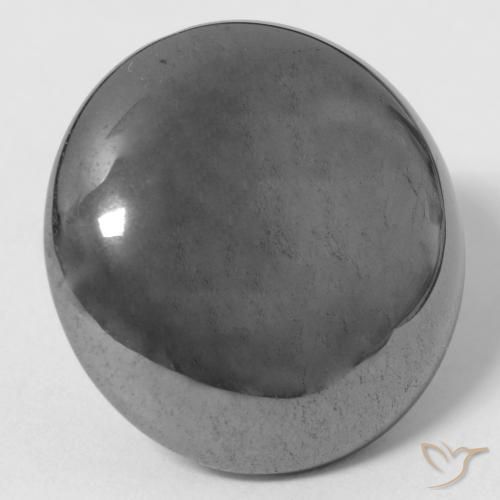 Ematite Grigio medio naturale da 32.21 ct, Rotondo, Opaco