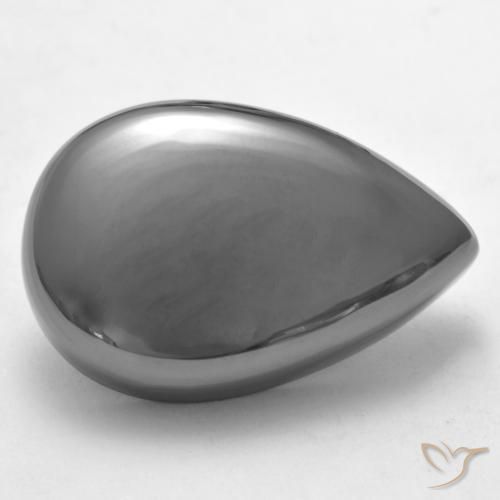 Ematite Grigio medio naturale da 35.96 ct, Forma a pera, Opaco