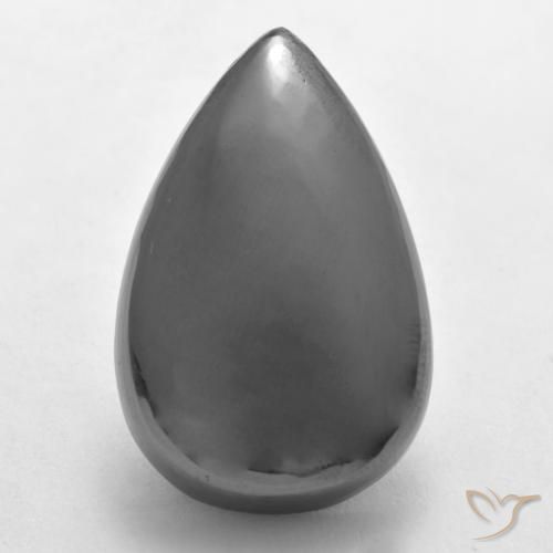 33.32ct Naturale Grigio argento Ematite, Forma a pera, Opaco