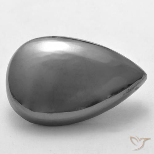 Ematite Grigio argento naturale da 33.32 ct, Forma a pera, Opaco