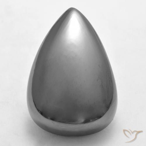 34.68ct Naturale Grigio argento Ematite, Forma a pera, Opaco