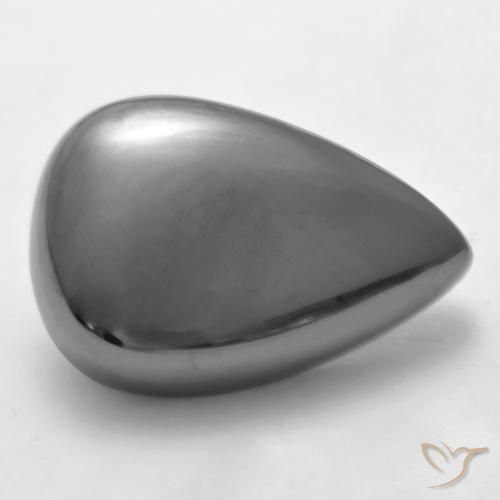 Ematite Grigio argento naturale da 34.68 ct, Forma a pera, Opaco