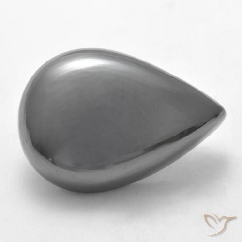 Ematite Grigio medio naturale da 33.79 ct, Forma a pera, Opaco
