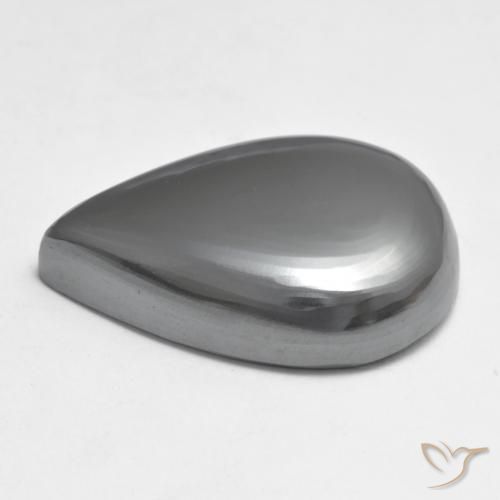 Ematite Grigio medio naturale da 33.79 ct, Forma a pera, Opaco